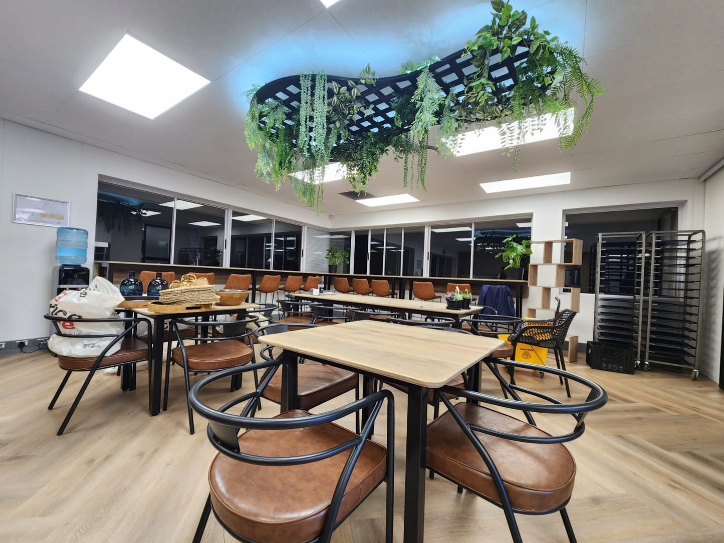 4 Seater Steel and Wood Table