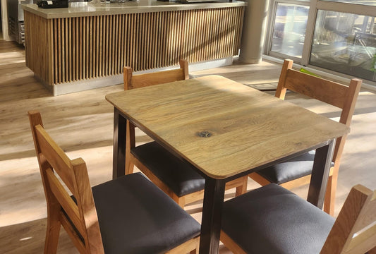 4 Seater Steel and Wood Table